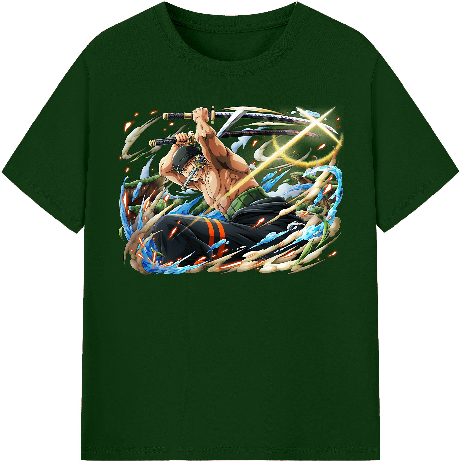 ワンピース ロロノア・ゾロ ONE PIECE Roronoa Zoro 綿100％半袖Tシャツ（フロントプリント）